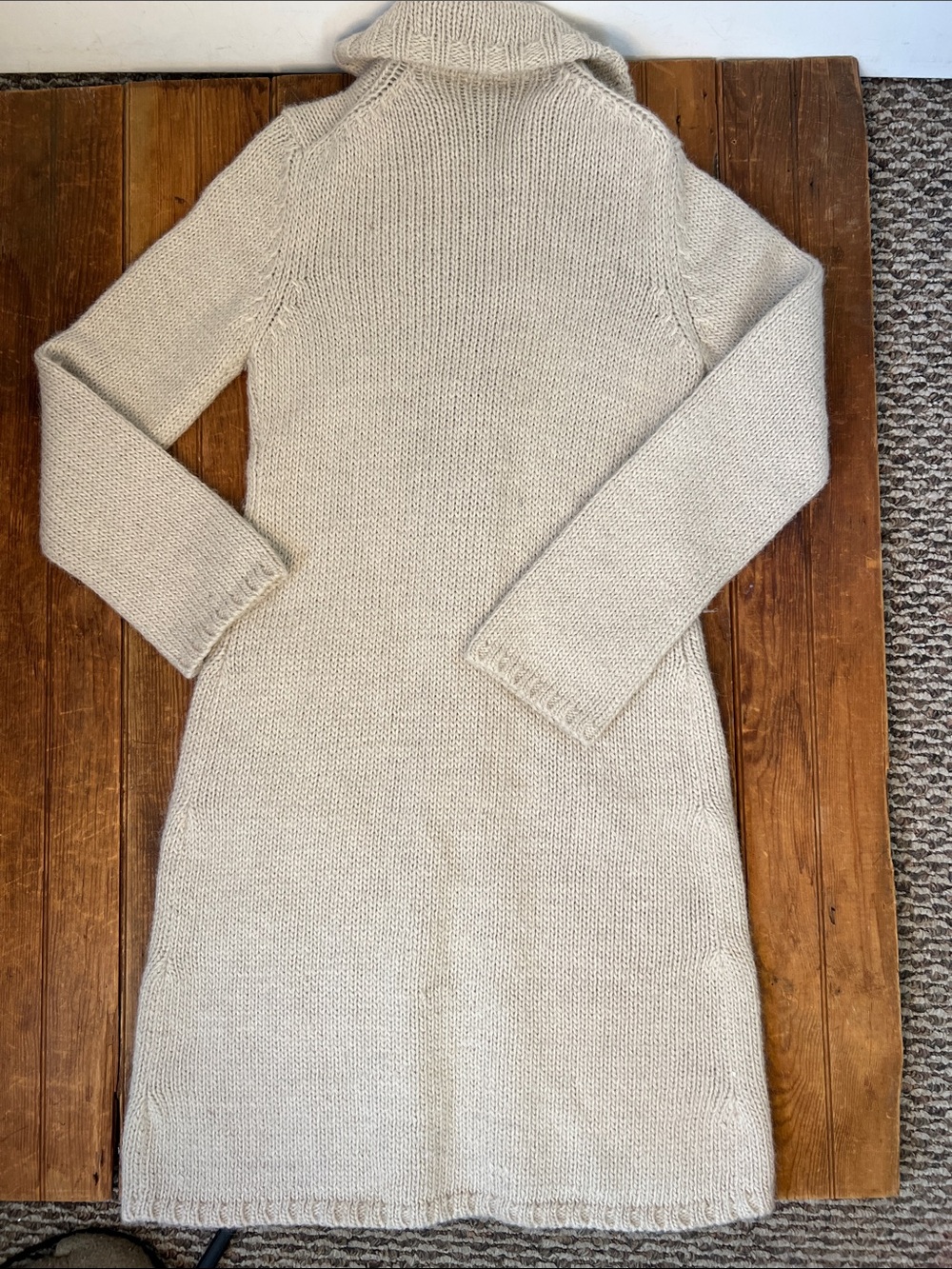 J. Crew Long Cream Alpaca Cardigan sweater coat size medium - Picture 5 of 5